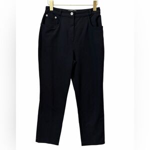 Vintage Moschery Black High-Waist Pants with Decorative Silver Button